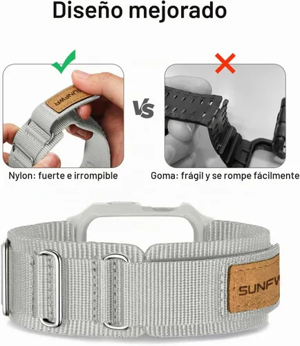 Vista 8 de SUNFWR - Correas compatibles con Apple Watch de 44 mm y 45 mm con estuche, correa deportiva resistente para Apple Watch con cubierta protectora
