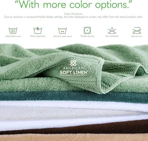 Vista 7 de American Soft Linen 100% Cotton Luxury Turkish Towels, 2PC 35x70 Bath Sheet