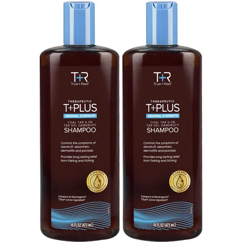 Vista 11 de True+Real Champú de alquitrán de hulla terapéutico Plus Tar Gel anti-caspa, fuerza original 0.5% alquitrán de hulla, 4.4 fl oz