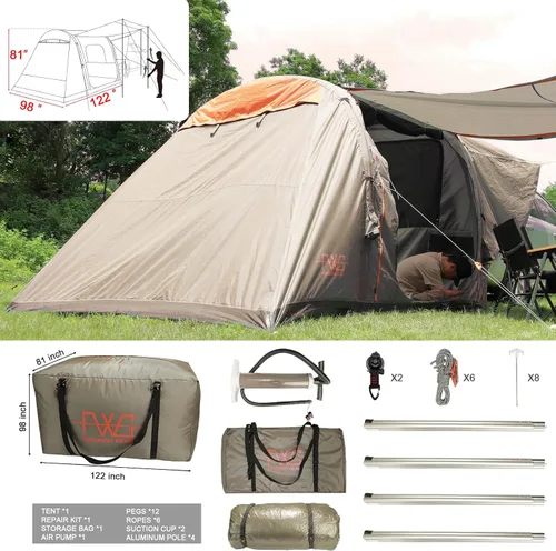 Vista 7 de Inflatable SUV Tents for Camping, Easy Set up Car Tailgate Tent Waterproof with Tarps Portable Car Tents with 2 Doors for SUV MPV