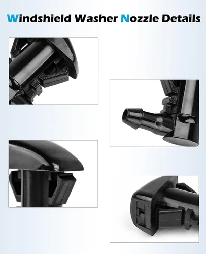 Vista 4 de Xislet Paquete de 2 pulverizadores de boquilla para limpiaparabrisas de repuesto para Jeep Grand Cherokee 55079049AA 2005-2010 Pontiac G6 2005-2013
