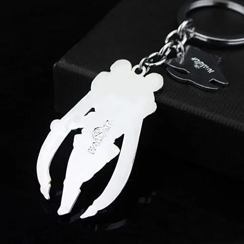 Vista 9 de Sailor Moon Tsukino Usagi con gato clave cadena llavero llavero