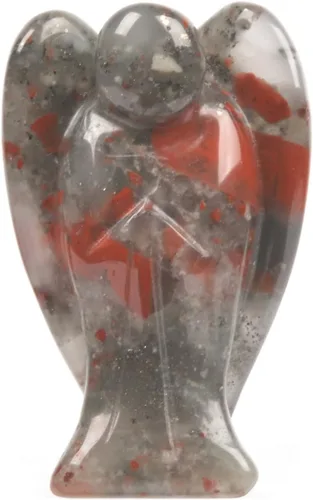 Vista 8 de Justinstones Estatua de Ángel de la Guarda de Gema Tallada en 7 Chakras, Ángel de la Paz en Bolsillo, 5 cm