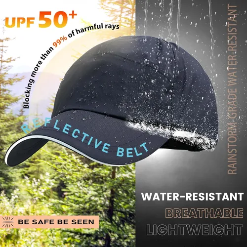 Vista 2 de Gorra de béisbol impermeable para hombre, sombrero de lluvia plegable para correr al aire libre, sombrero de pesca solar