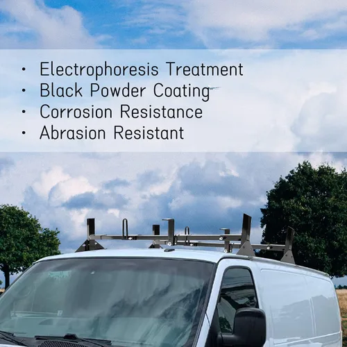 Vista 3 de HECASA 700 libras universal de 2 barras de montaje en techo de tamaño completo Vans compatibles con Chevy Express, Ford E-Series GMC Savana, 68 a 75