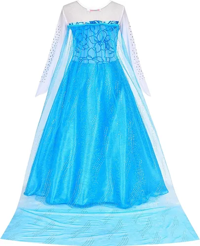 Vista 3 de Avady Princess Dress for Girls Long Sleeve Elsa Costume Kids Halloween Costumes Cosplay Outfit