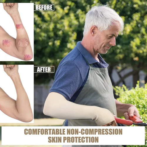 Vista 2 de Eurzom 8 pares de fundas protectoras de piel para ancianos, manga fina para el brazo, moretones contra abrasiones, desgarros, exposición al sol