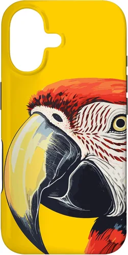 Vista 32 de Funda para iPhone 16 con diseño de guacamayo pájaro