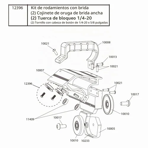 Vista 8 de Kit de rodamientos de riel de corte para rodillos Tapco Pro y Max Siding Brake 12334, tornillos 12364, tuercas de bloqueo de acero de aleación 10094