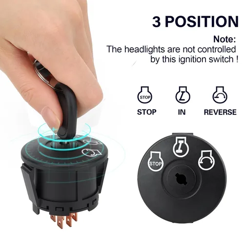 Vista 2 de Interruptor de encendido para Bad Boy con llaves, cortacésped, interruptor de 5 terminales para Craftsman Troy-Bilt MTD Cub Cadet Husqvarna JD AYP
