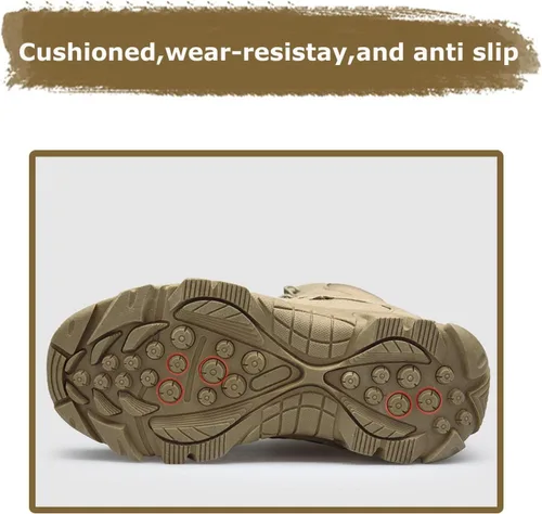 Vista 6 de Kervaky Botas tácticas militares para hombre, botas de trabajo, botas de desierto, botas duraderas, botas de senderismo, botas de combate, botas