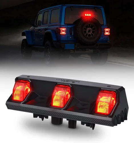 Vista 7 de Xprite Luces LED de Tercera Luz de Freno con Lente Transparente, Luz de Parada Trasera de Montaje Alto Compatible con Jeep Wrangler JK 2007-2018