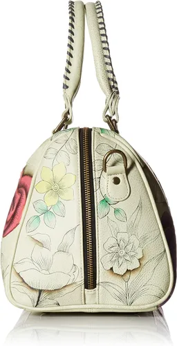 Vista 3 de Anuschka Anna - Bolso de piel pintada a mano para mujer con cremallera redonda