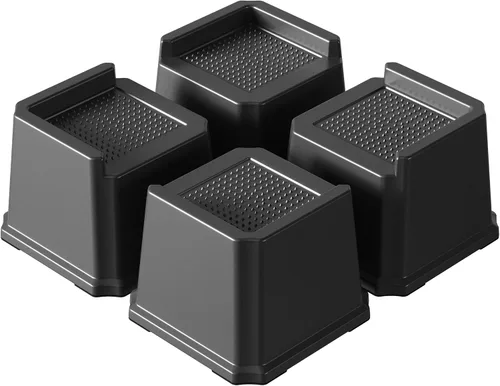 Vista 10 de Paquete de 9 elevadores de cama de 3 pulgadas resistentes para muebles que se adaptan a ruedas de cama, sofá, mesa y sofá, color negro For Wheels