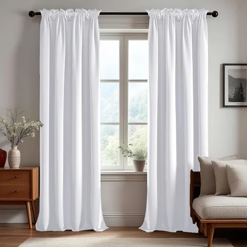 Vista 140 de Deconovo Cortinas opacas, aislamiento térmico, dobladillo para barra, reducción de ruido, certificado Oeko-TEX, cortinas de oscurecimiento