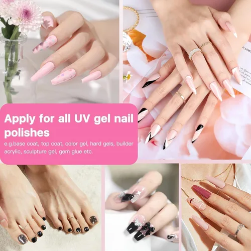 Vista 8 de Lámpara de uñas LED UV, luz UV profesional para uñas de gel con sensor automático y 4 ajustes de temporizador, base magnética, pantalla táctil LCD