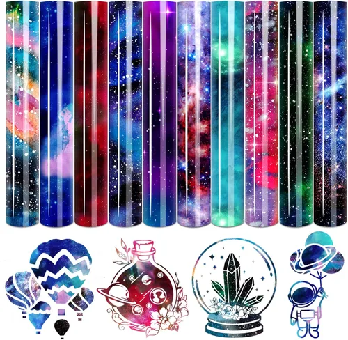 Vista 8 de Tintnut Splash Rollo de vinilo de transferencia de calor, 12 pulgadas x 5 pies, tinta de acuarela multicolor con estampado de tinta HTV