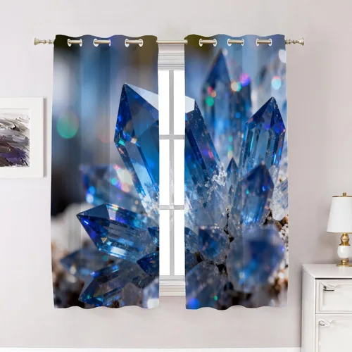 Vista 108 de Cortinas opacas de poliéster multicapa marrón con diseño de bosque natural, 2 unidades, 26 x 24 pulgadas
