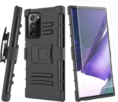Vista 7 de Funda para Samsung Galaxy Note Ultra 20, protección contra caídas de cuerpo completo, resistente con clip para cinturón, funda resistente