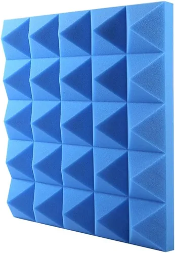 Vista 13 de Paneles de espuma acústica para pared, paquete de 12 almohadillas autoadhesivas a prueba de sonido, panel de absorción de sonido de alta densidad