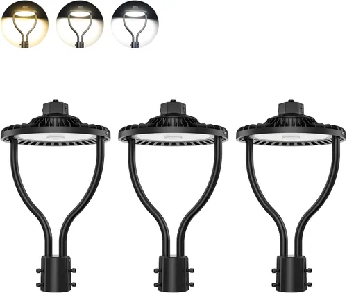 Vista 19 de Luz LED de poste superior de 60 W con fotocélula, 60 W, 48 W, 36 W, ajustable, 8400 lúmenes, CCT ajustable 3000/4000/5000K, luces de poste al aire