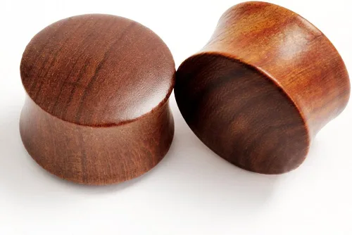 Vista 9 de TBOSEN - Juego de 4 pares de medidores de madera, dilatadores de doble llamarada