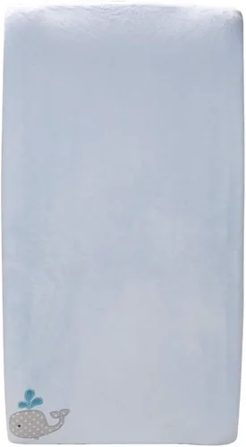 Vista 2 de 1 funda de mesa cambiadora para bebé, bordada ballena, cambiante, unisex, 1 funda para cambiador de pañales.