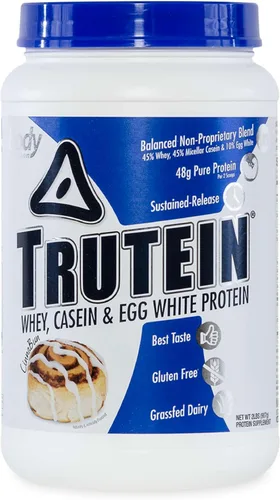 Vista 9 de Body Nutrition Trutein Polvo de Proteína Alto: 45% Suero, 45% Caseína, 10% Clara de Huevo, Sin Gluten, Bajo en Sodio, Polvo de Proteína de Suero
