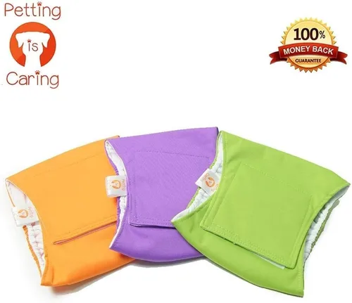 Vista 5 de Petting is Caring Pañales para perros machos, lavables y reutilizables, duraderos, lavables a máquina, solución simple para incontinencia