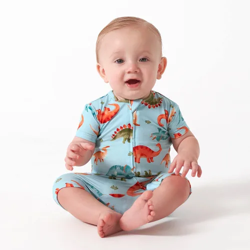 Vista 2 de Gerber Mameluco unisex de manga corta suave para bebé con viscosa fabricado con eucalipto