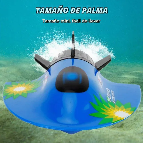 Vista 5 de GoolRC Mini barco submarino RC, juguete de buceo impermeable con control remoto (azul)