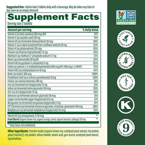 Vista 3 de MegaFood Multivitamínico avanzado para mujeres - Formulado por médicos con hierro, colina, vitamina D, vitamina C y zinc - Salud cerebral - Apoyo