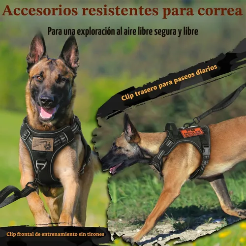 Vista 3 de rabbitgoo Arnés táctico para perros pequeños, chaleco para mascotas sin Negro