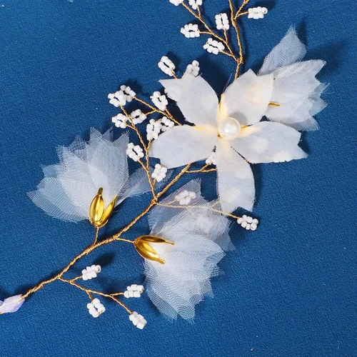 Vista 4 de Tocado de elfo de novia de flores, accesorios para el cabello, diadema de hadas, joyería para mujer