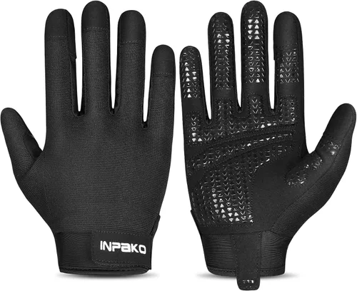 Vista 8 de Guantes de entrenamiento para hombres y mujeres, ligeros, con agarre de palma completa, acolchados, guantes de gimnasio para levantamiento de pesas