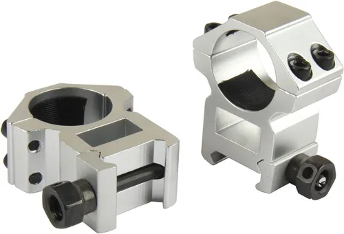 Vista 2 de TACFUN Silver A Pair 1.000 in / 1 pulgada de anillo de mira Picatinny Weaver Rail Mount