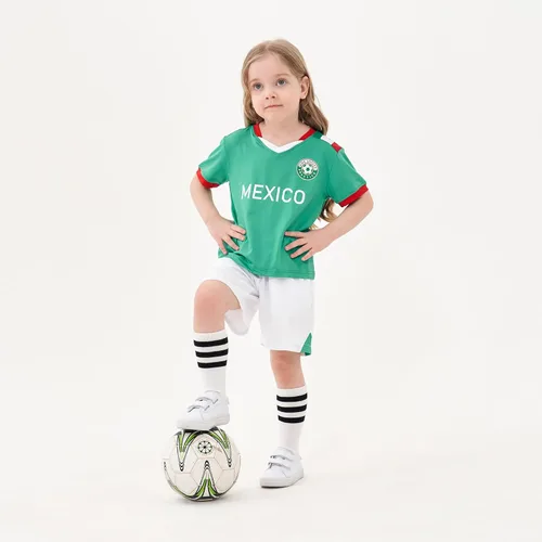 Vista 2 de Camisetas de fútbol para niños y niñas, tallas de 2 a 14 años, transpirables, trajes de entrenamiento de fútbol juvenil, regalos