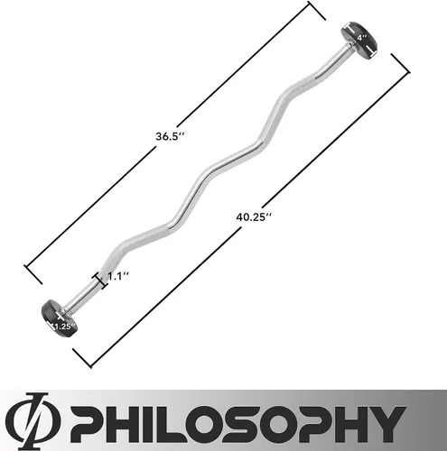 Vista 4 de Philosophy Gym Barra de Mancuerna de Goma Fija, Barra EZ Curl con Peso Precargado para Entrenamiento de Fuerza y Levantamiento de Pesas