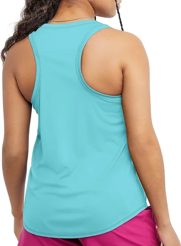 Vista 2 de Champion Camiseta sin mangas para mujer, camiseta deportiva clásica, absorbe la humedad, camiseta deportiva sin mangas para mujer