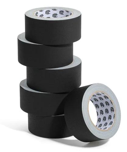 Vista 9 de Bates Cinta de Gaffing de 2 pulgadas x 23 yardas, paquete de 2 unidades - Negro, Cinta Multiusos para Suelo y Cable