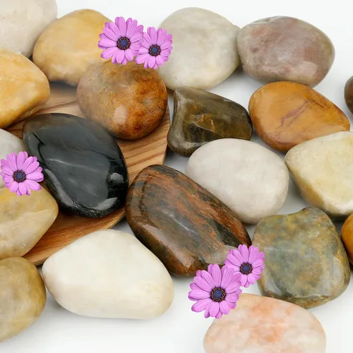 Vista 18 de NUPICK Rocas de grava de 10 libras, guijarros pulidos de 0.5 a 0.7 pulgadas para plantas, pecera, jarrón transparente y más, piedras negras
