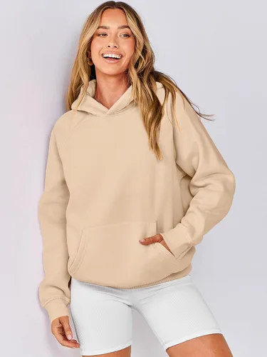 Vista 2 de ANRABESS - Sudaderas con capucha para mujer, sobre talla, de vellón de manga larga, modelo de 2024, para otoño