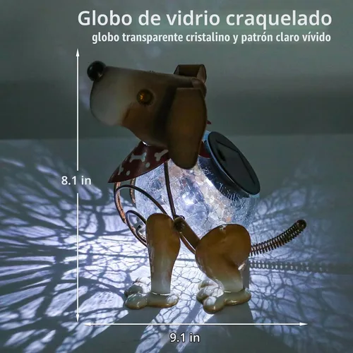 Vista 5 de MUMTOP Farol de perro con luces solares para decoración al aire libre