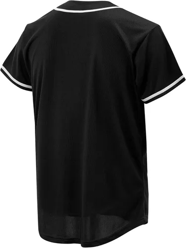 Vista 4 de Camiseta de béisbol para hombres y mujeres, camisas de béisbol para camisa abotonada personalizada, uniformes deportivos hipster hip hop