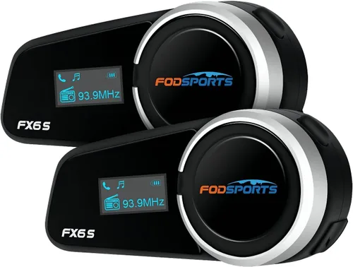 Vista 11 de Fodsports FX6 - Auriculares Bluetooth para motocicleta, intercomunicador Bluetooth para grupo de 6 motociclistas, sistemas de comunicación