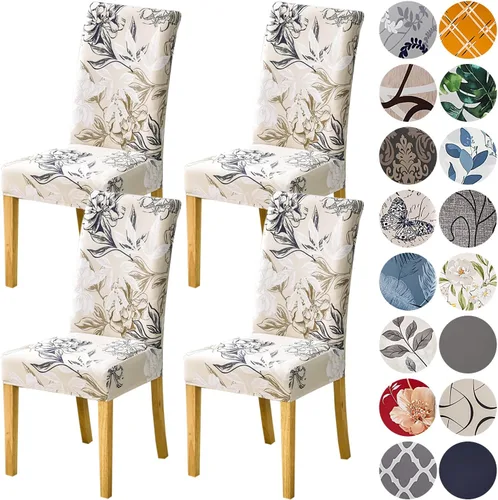 Vista 51 de HZDHCLH Juego de 4 fundas para sillas de comedor color burdeos, fundas elásticas de elastano para sillas Parsons, paquete de 4, fundas de asiento