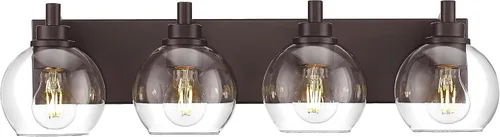 Vista 14 de Accesorios de iluminación de baño, luz de tocador mate negra de 2 luces, apliques de pared modernos con pantalla de globo de vidrio transparente