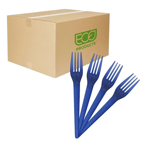 Vista 2 de Eco-Products - Cucharas de plástico compostables CPLA de 6 pulgadas, caja de 1000, cuchara negra desechable, cubiertos de plantas