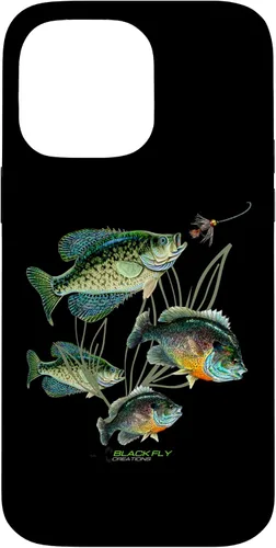 Vista 21 de Crappie Bluegill Fishing Phone Covers Black Fly Case for iPhone 17