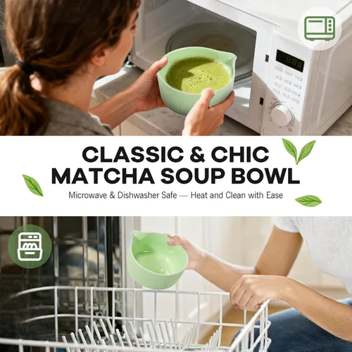 Vista 8 de Juego de té matcha tradicional, juego completo de 8 piezas con cuenco de cerámica Chawan con boquilla, batidor de bambú y soporte, cuchara, tamiz